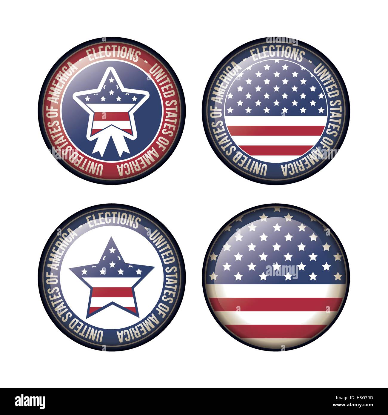Usa flag and star button of vote concept Stock Vector Image & Art - Alamy