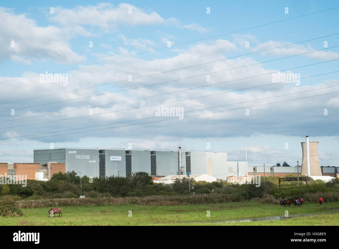 Trostre steel works ownedby tata steel hi-res stock photography and images  - Alamy