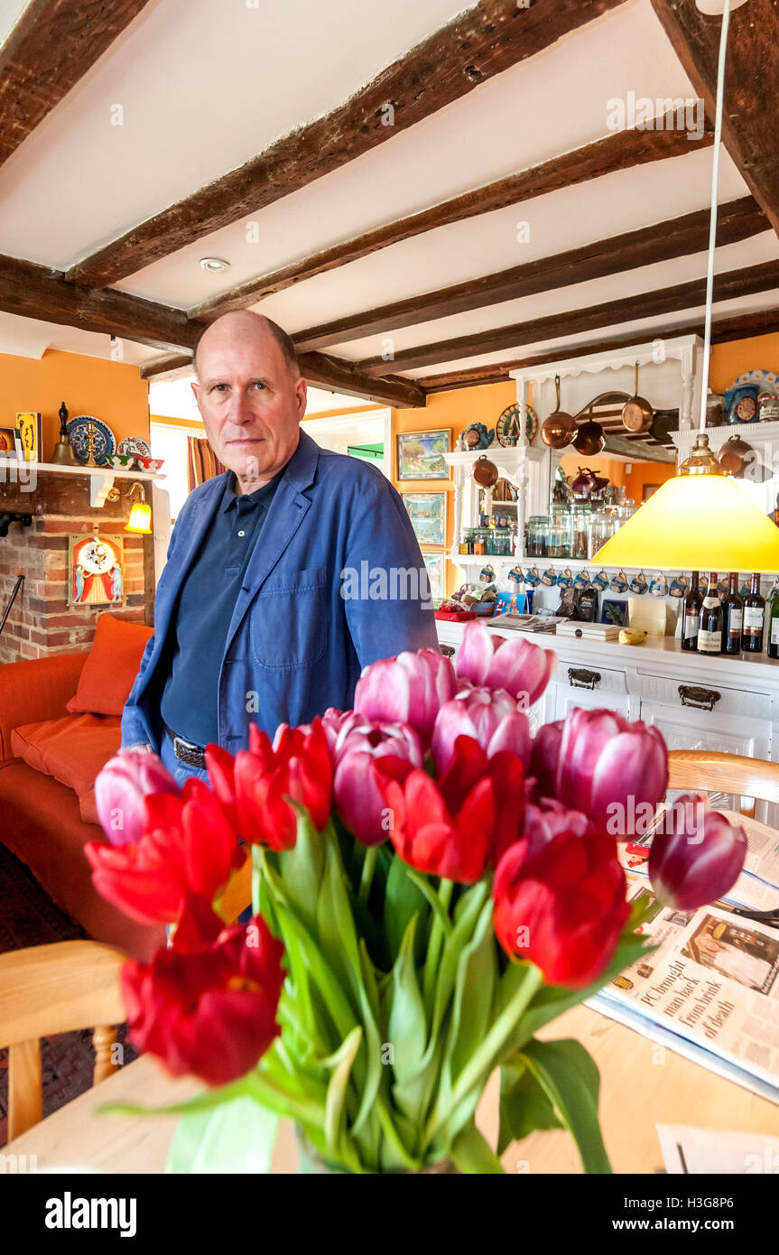 Screenplay writer and author William Nicholson, at his home in Barcombe, near Lewes, East Sussex. Stock Photo