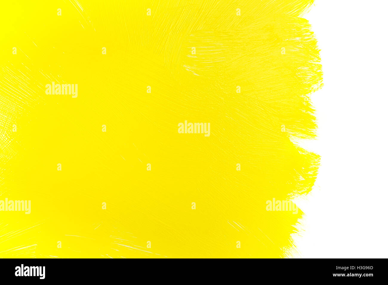 yellow painted wall with brushstroke textured background Stock Photo
