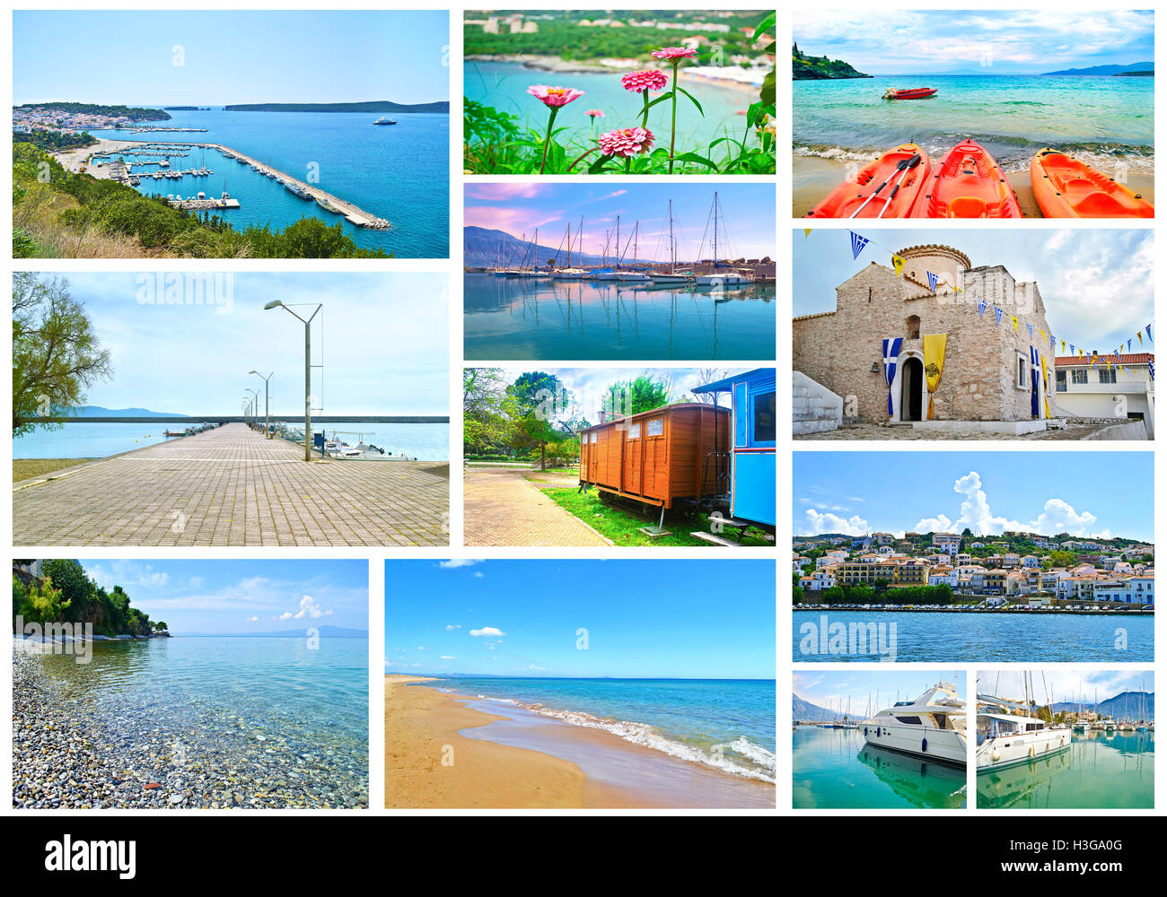 Peloponnese Greece photo collage Stock Photo