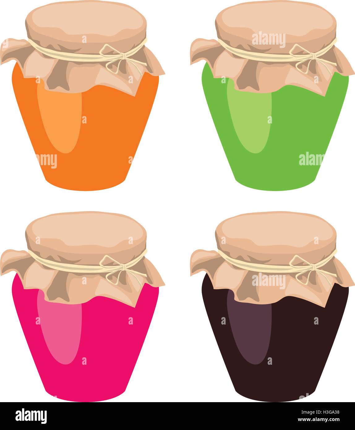 vector jam jars tied with a rope Stock Vector