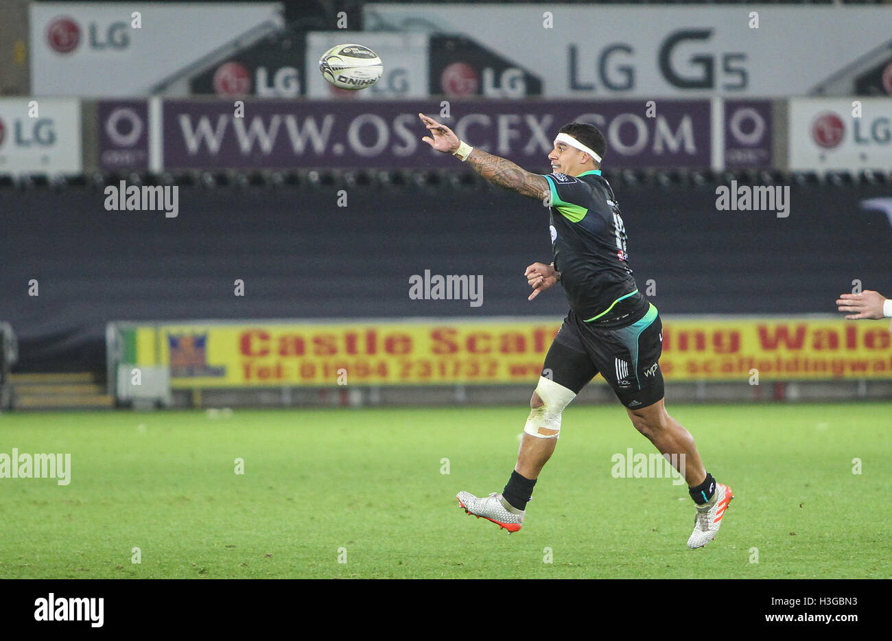Ospreys v Cardiff Blues, Guinness Pro 12 Rugby Match, 7th October 2017, The Liberty Stadium, Swansea Stock Photo