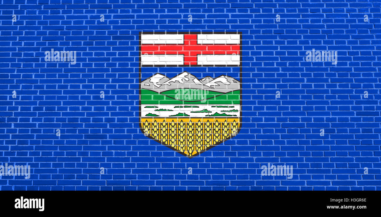 Albertan provincial official flag, symbol. Canada banner and background