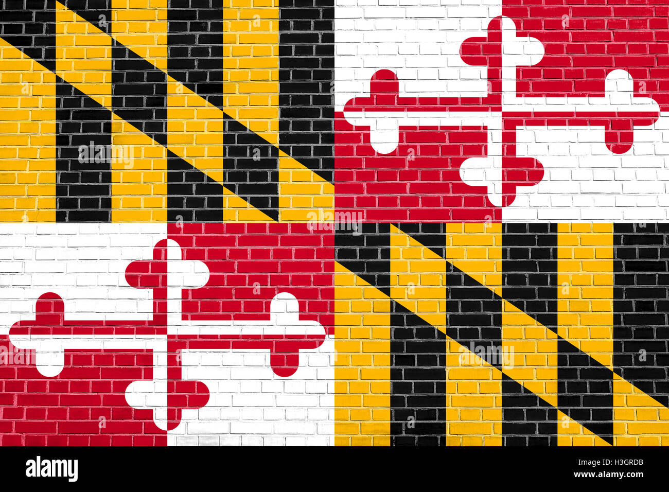 Maryland official flag, symbol. American patriotic element. USA banner ...