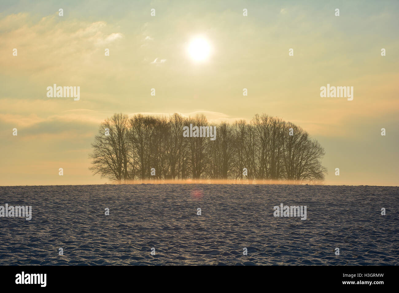Field sunrise snow hi-res stock photography and images - Alamy