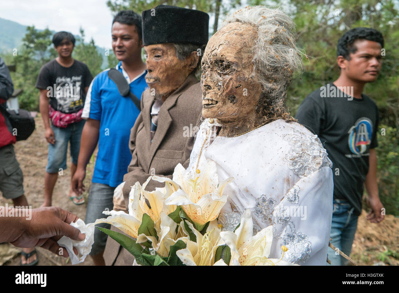 Image of the dead body to bring up by the relatives to clean off their corpses. Stock Photo