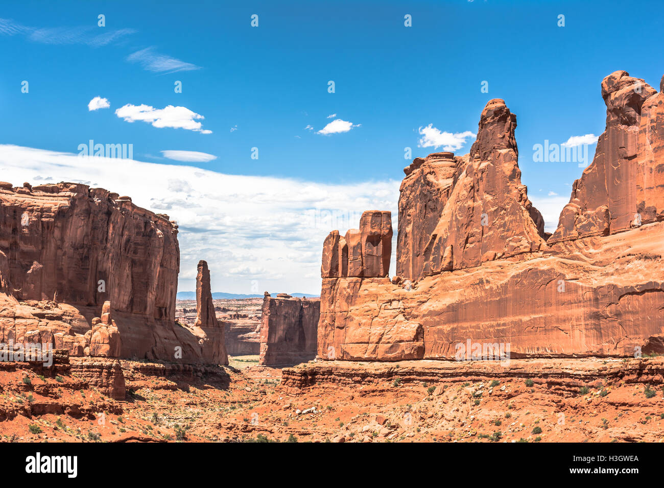 Park Avenue in Arches National Park,  Utah Stock Photo