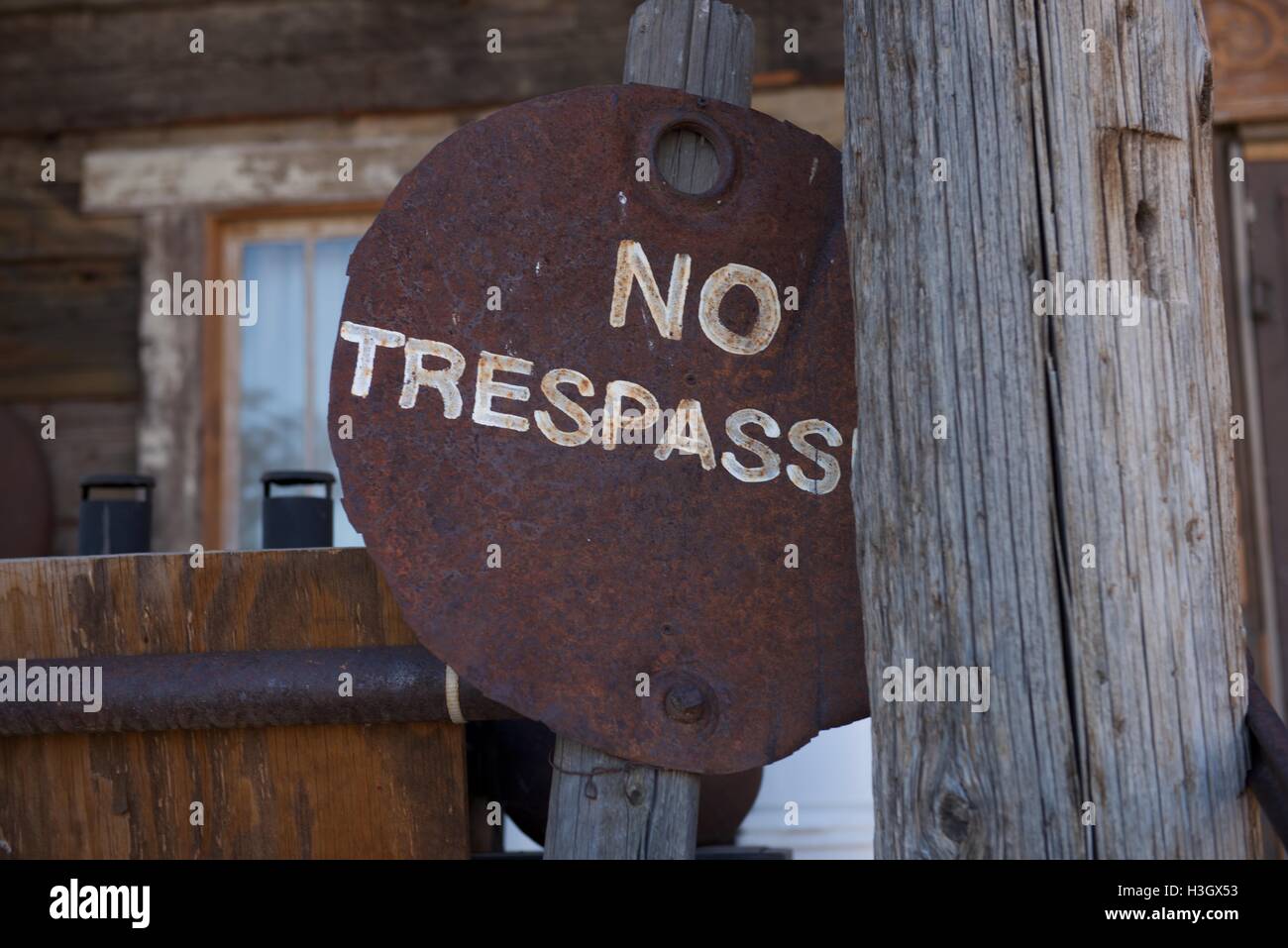 US, USA no trespass sign Stock Photo