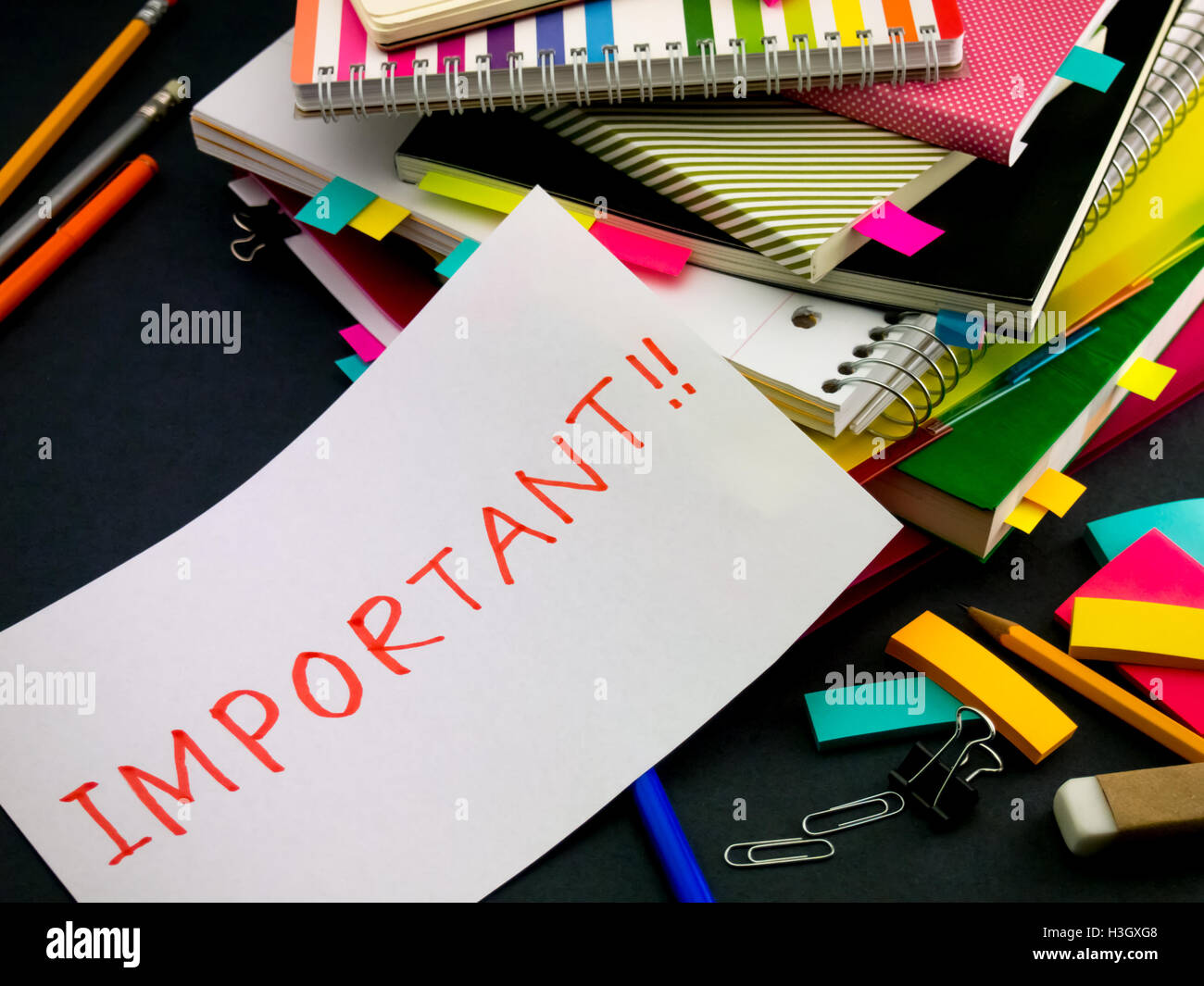 Somebody Left the Message on Your Working Desk; Important Stock Photo