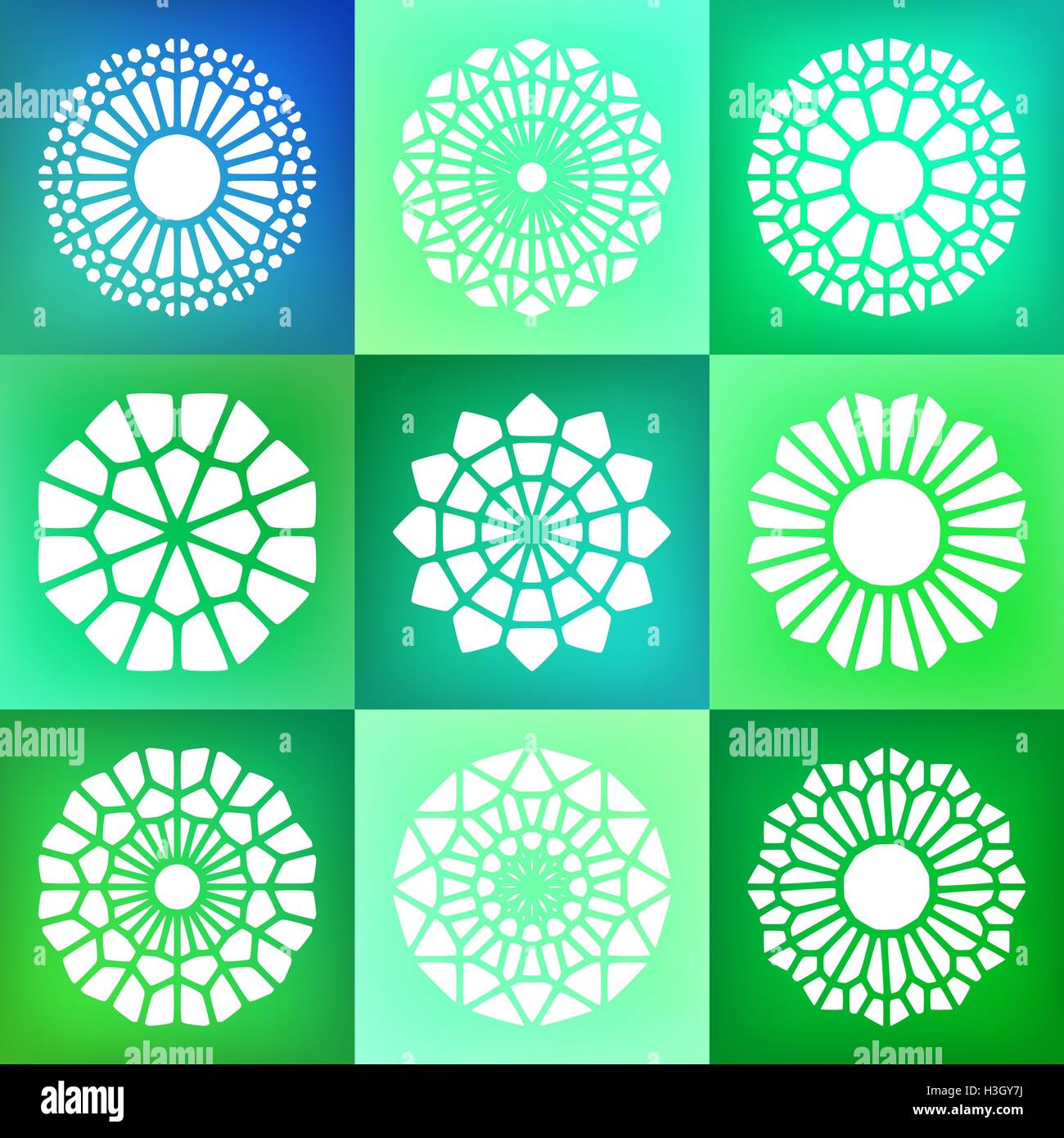 Set of Nine Vector Mandala Ornaments Illustration Stock Vector Image ...