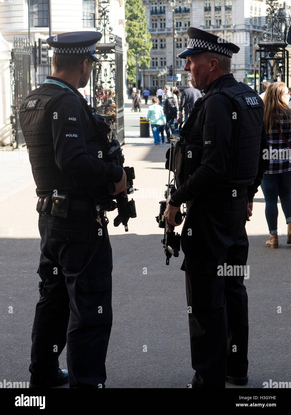 A heavily armed police unit Stock Photo