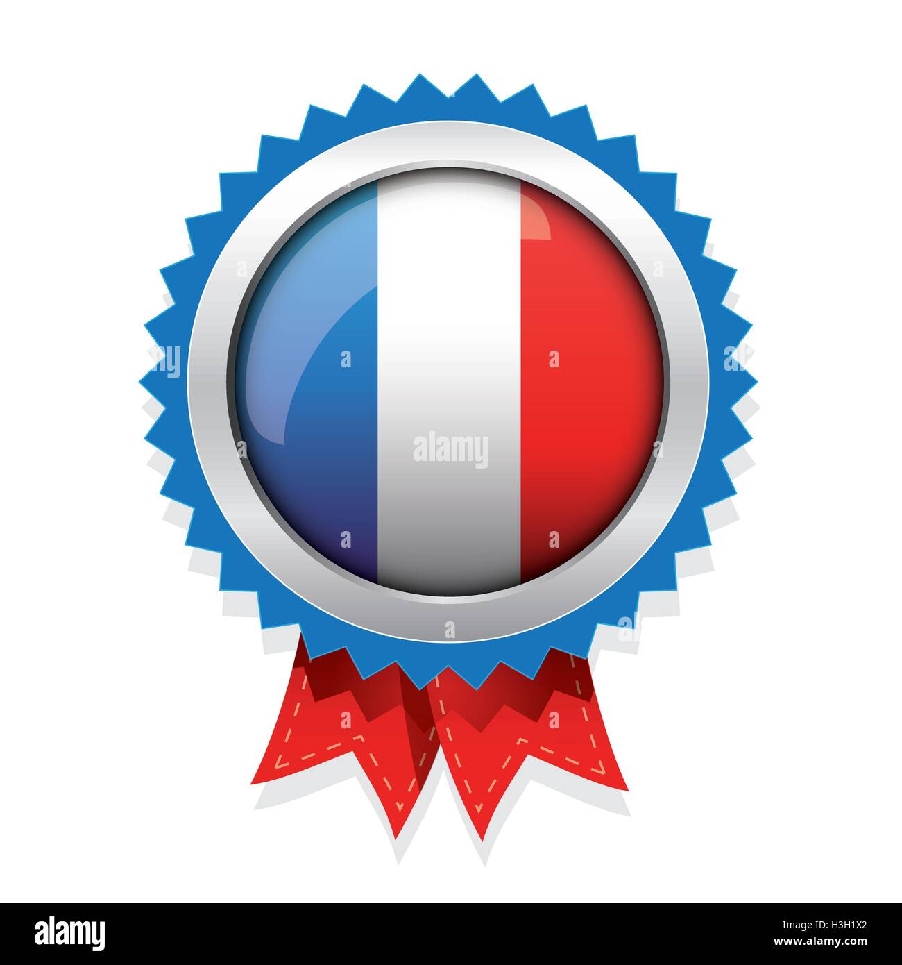 France badge with red ribbon vector Stock Vector Image & Art - Alamy