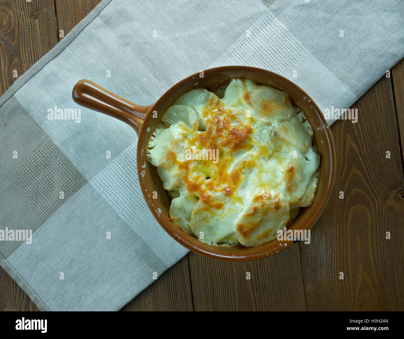 Pan Haggerty classic British potato dish from Northumberland Stock
