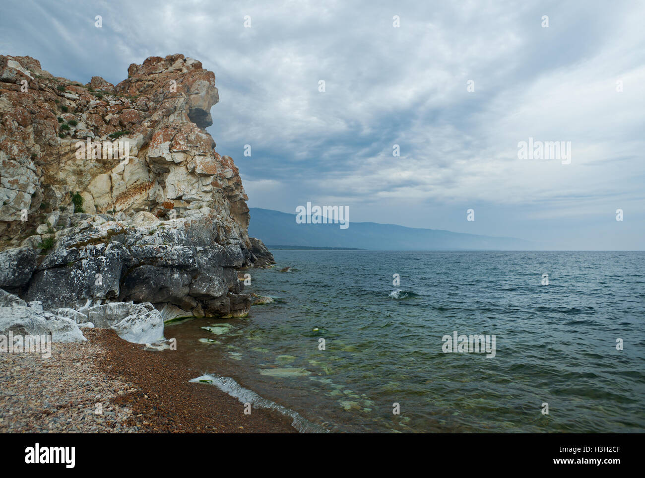 Kurminsky Cape (Tsagaan Khushun).Maloe More strait, lake Baikal Stock Photo