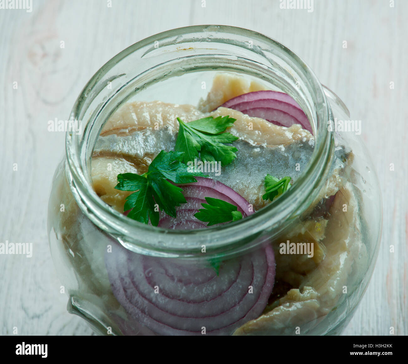 Finnish marinated herring etikkasilli Stock Photo Alamy