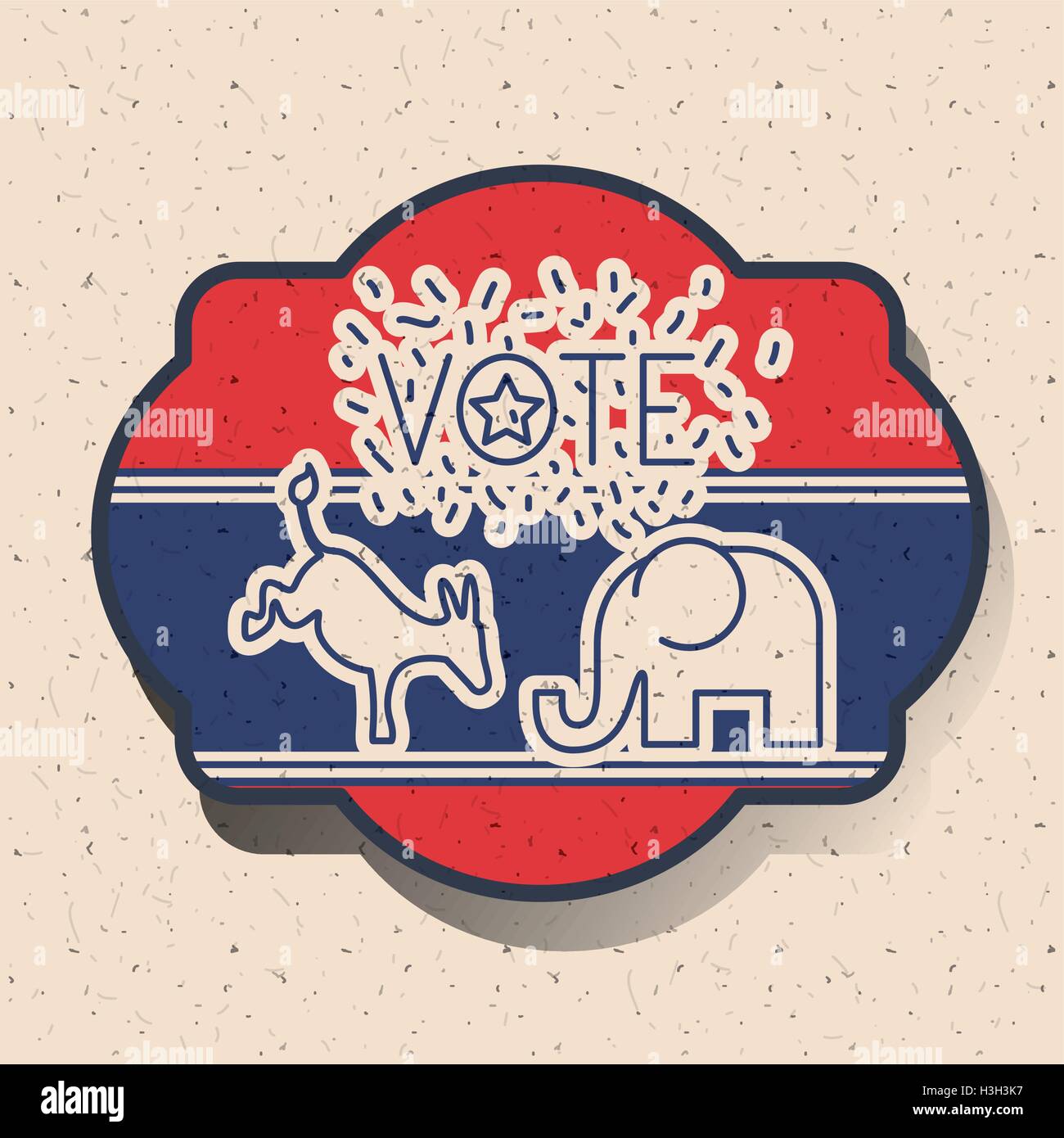Donkey and elephant of vote inside frame design Stock Vector Image ...