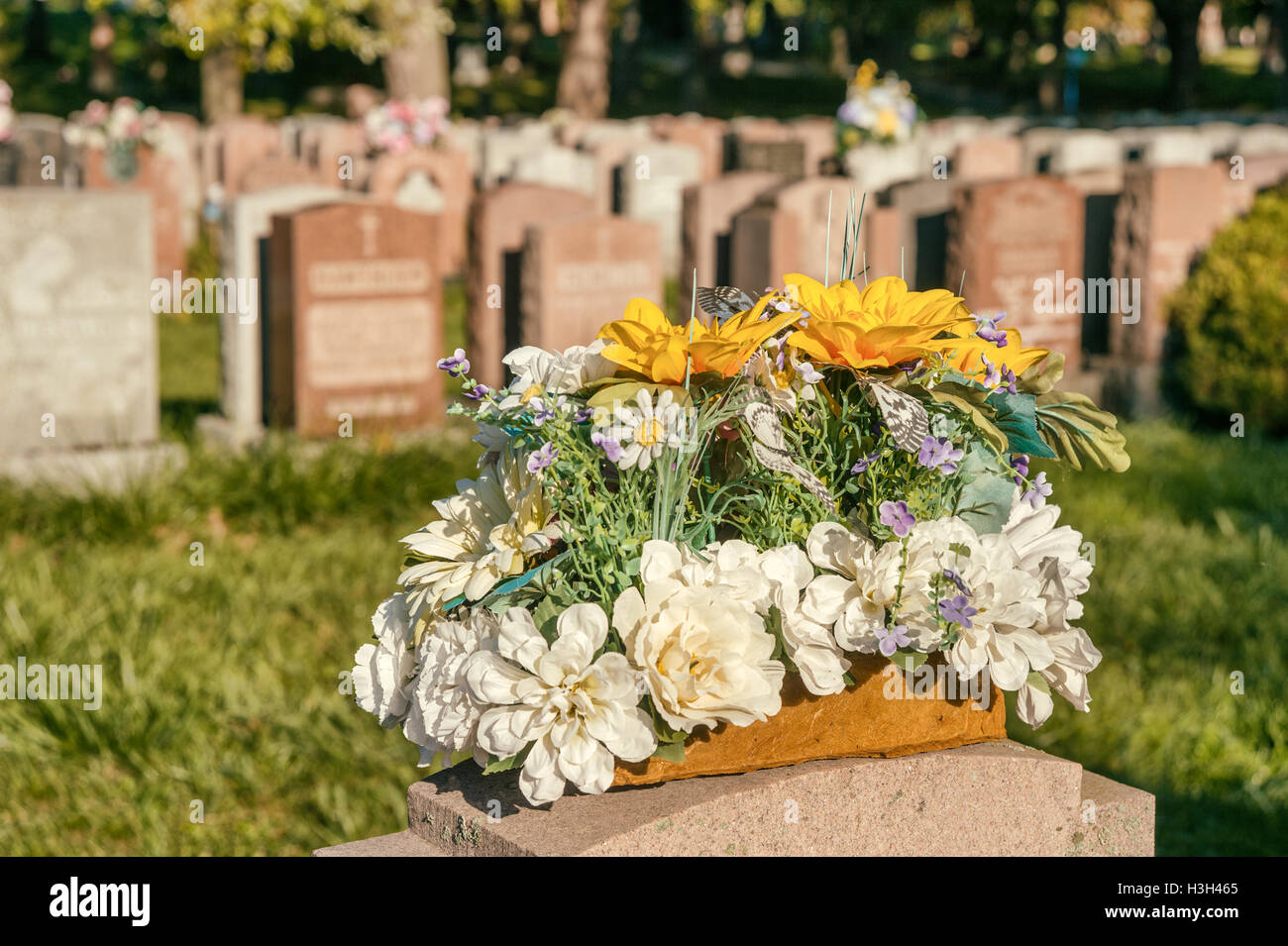 Cemetery with headstones hi-res stock photography and images - Alamy