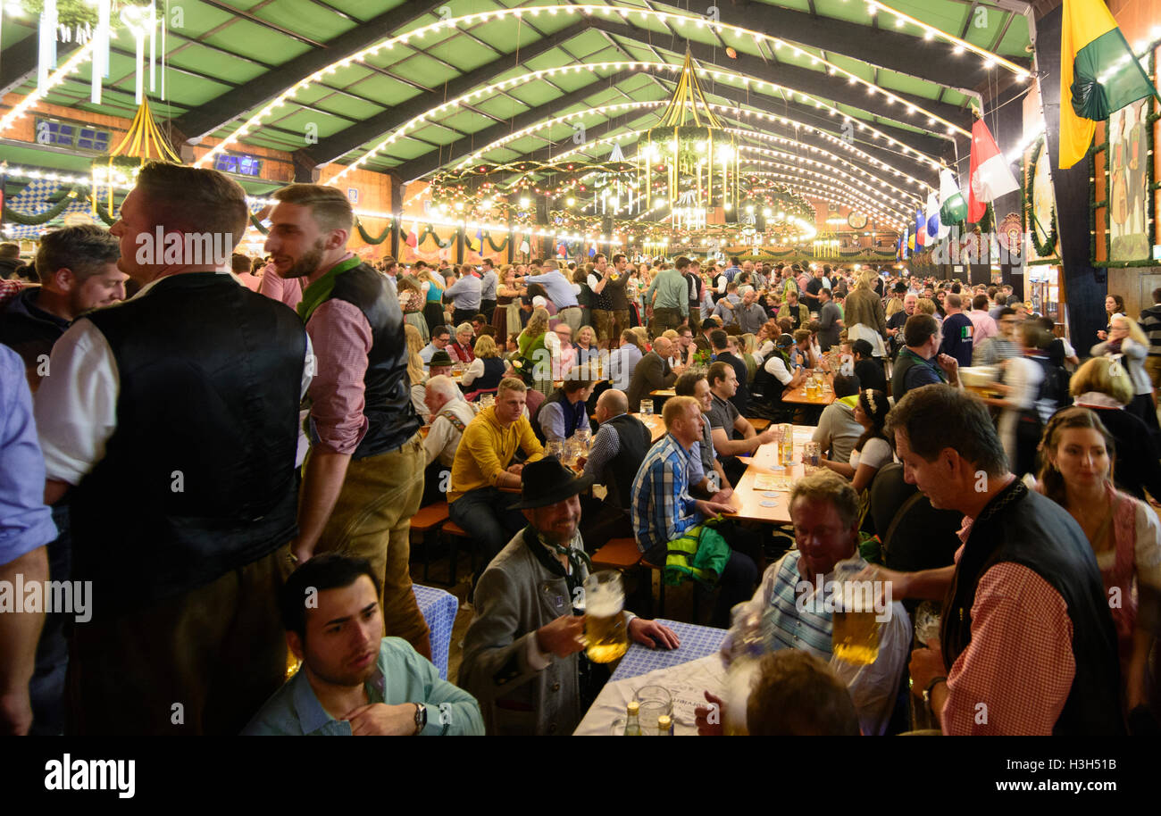München, Munich Oktoberfest beer festival AugustinerBräu tent