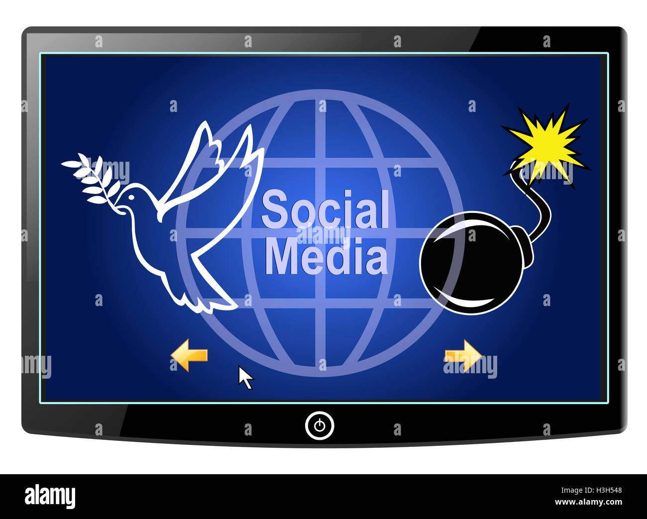 Social Media Peace or War. Stock Photo