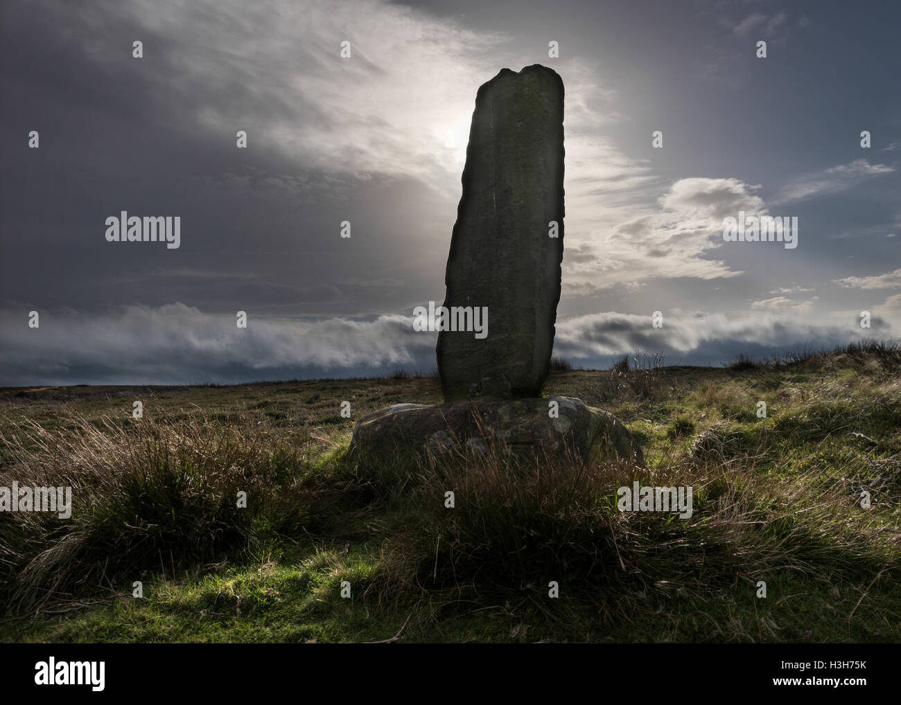 Medieval Wayside Cross on Black Hill near Glaisdale in the North York Moors Stock Photo