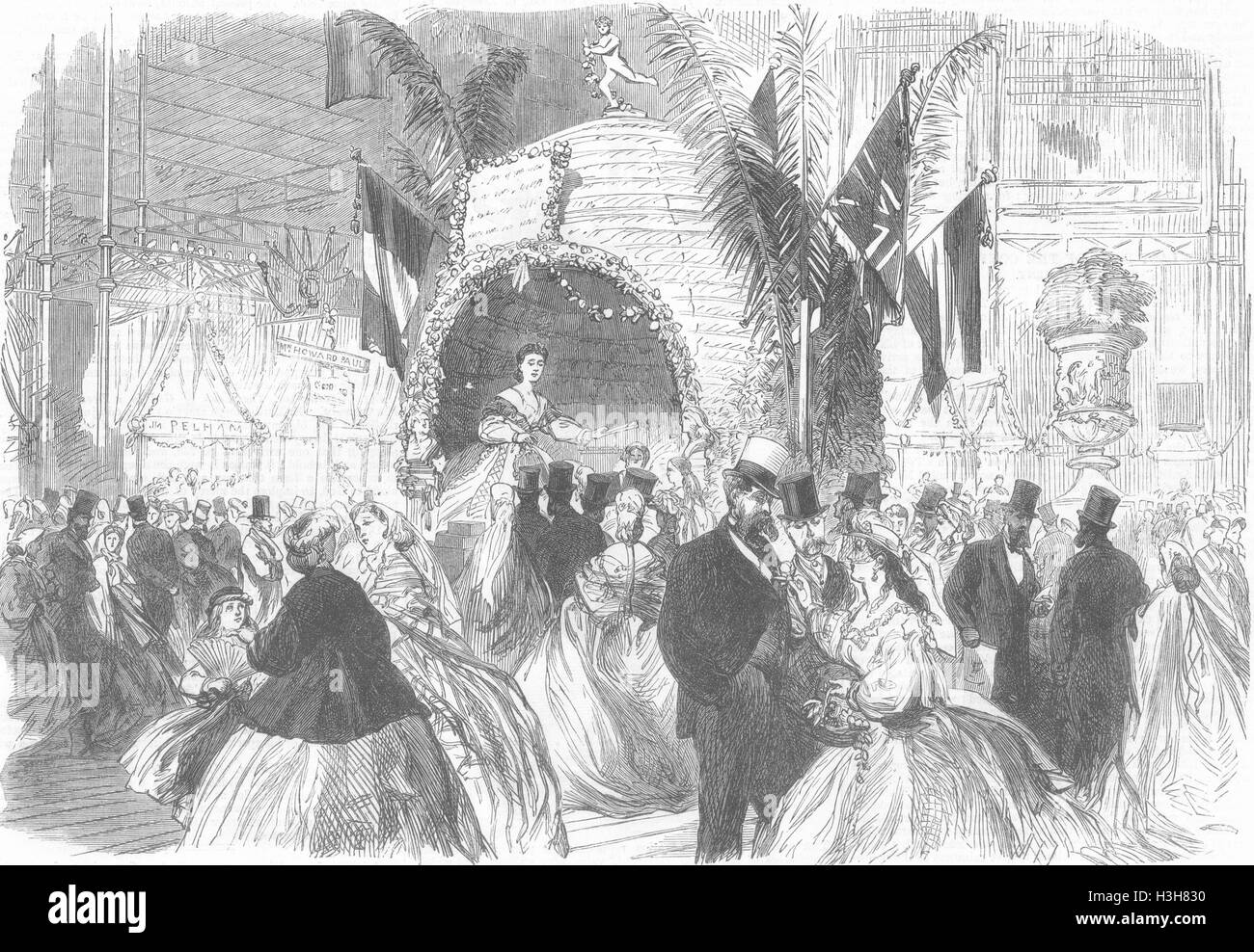 SURREY Beehive, Dramatic School Fete, Crystal Palace 1865. Illustrated London News Stock Photo