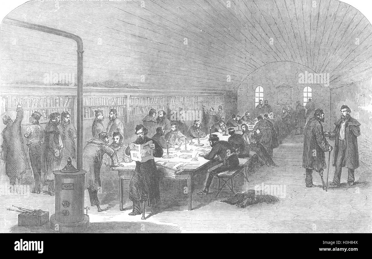 KENT Army ReadingRoom, St Mary's Barracks, Chatham 1856. Illustrated