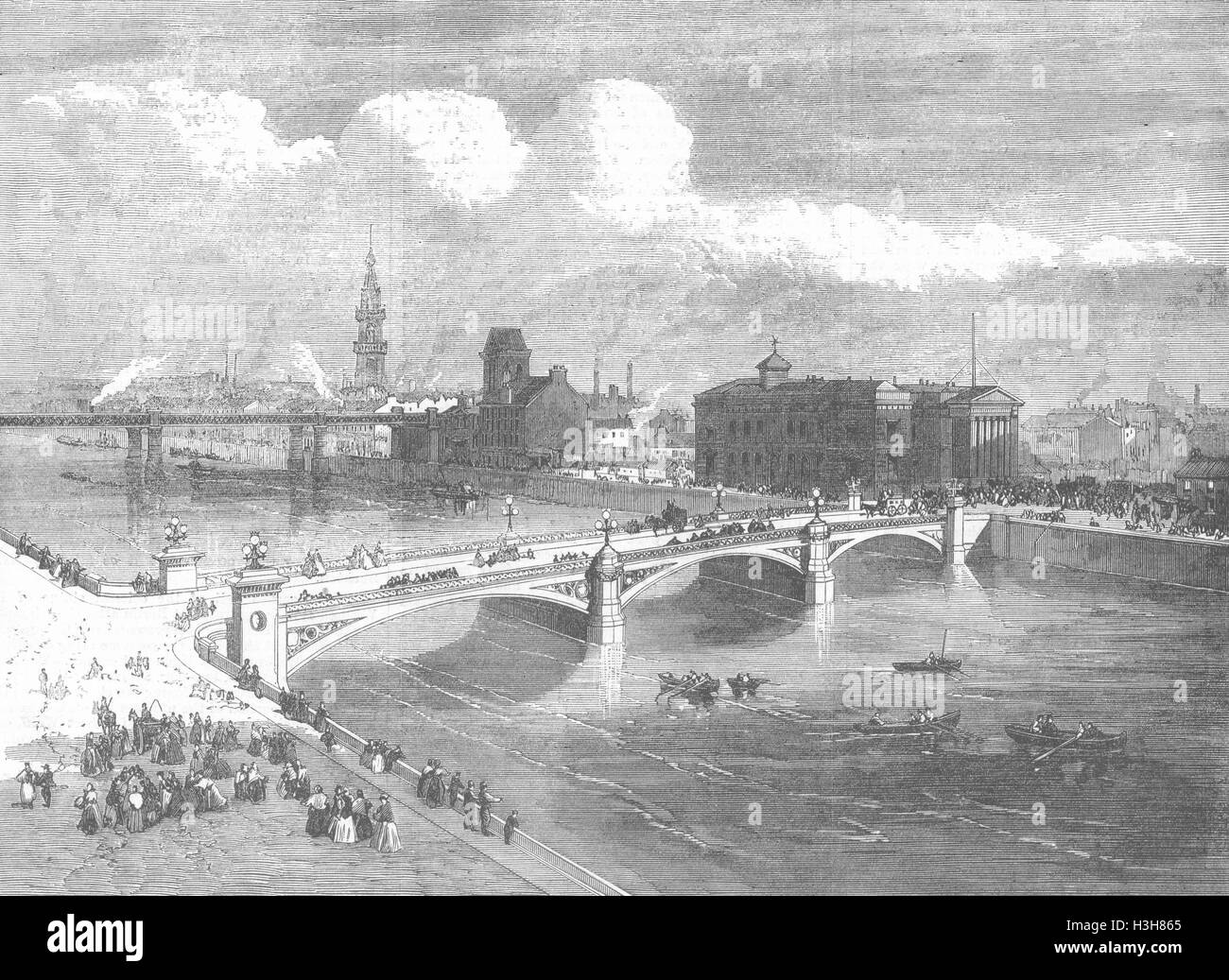 SCOTLAND Albert Bridge, Glasgow, opened last week 1871. Illustrated
