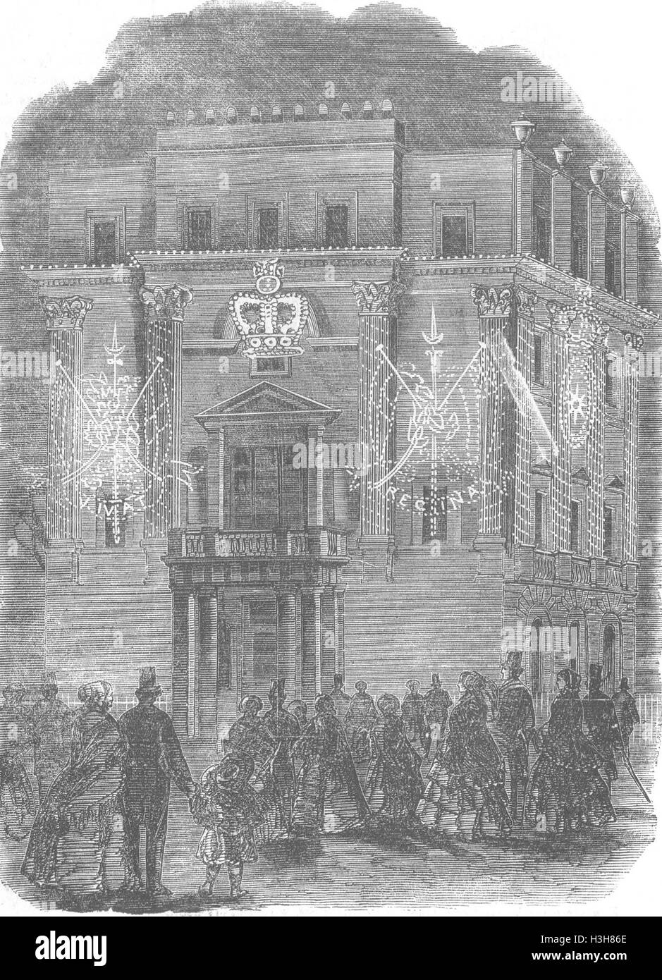 LONDON Lord Panmure's(Minister-at-War) Belgrave Sq 1856. Illustrated London News Stock Photo