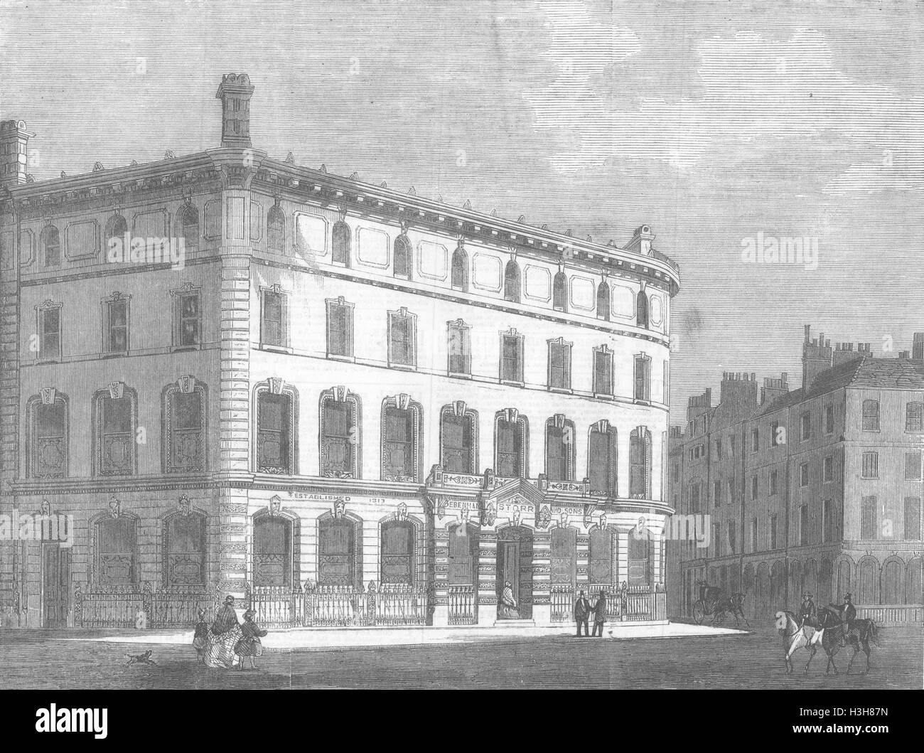 LONDON Covent-Garden-Debenham, Storr auction rooms 1860. Illustrated London News Stock Photo