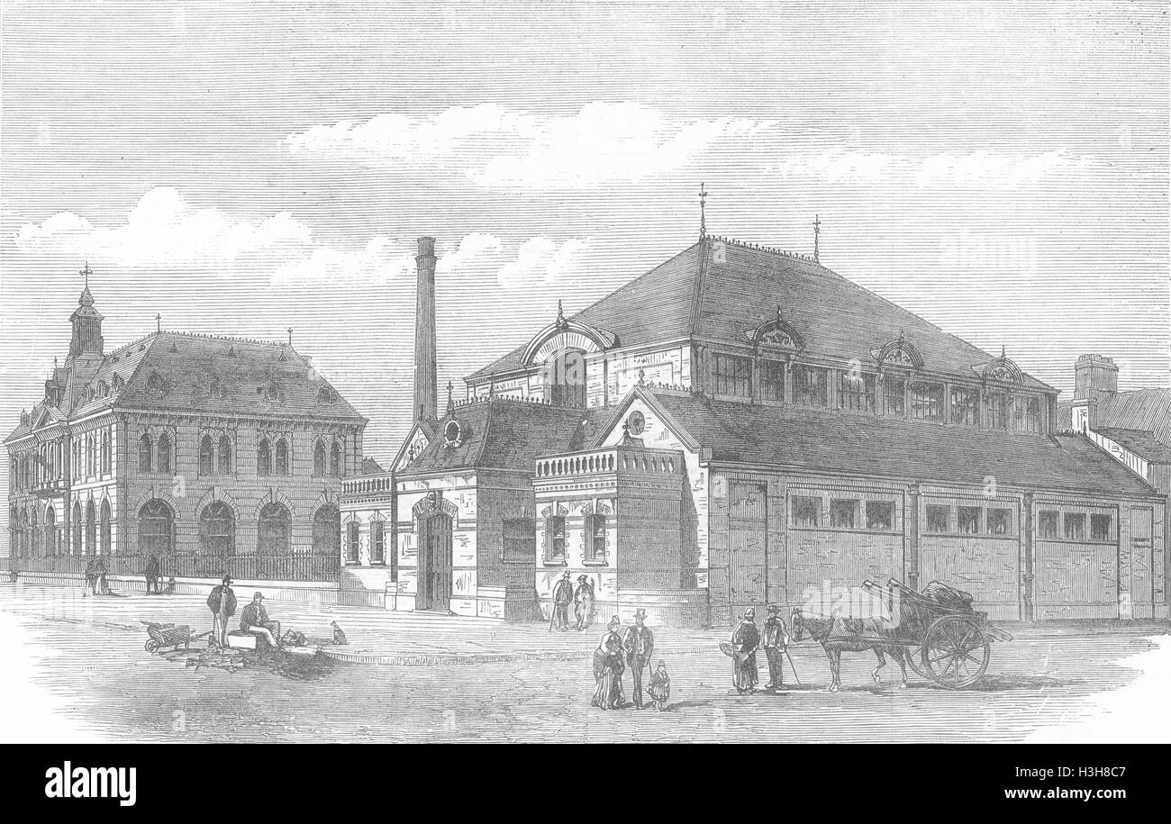 LANCS working men's club, Barrow-in-Furness 1872. Illustrated London News Stock Photo