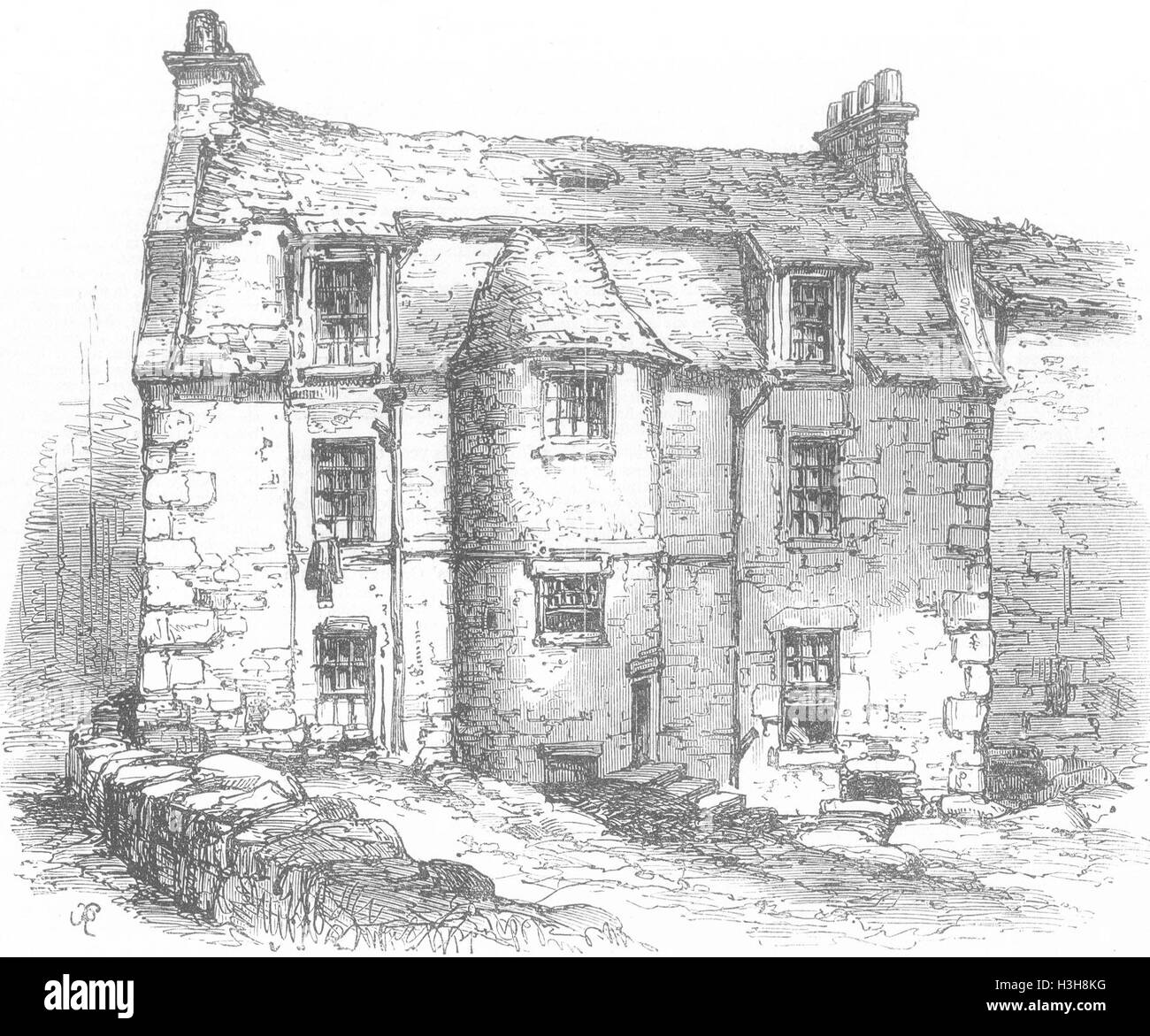 SCOTLAND Birthplace of David Roberts, Edinburgh 1864. Illustrated London News Stock Photo