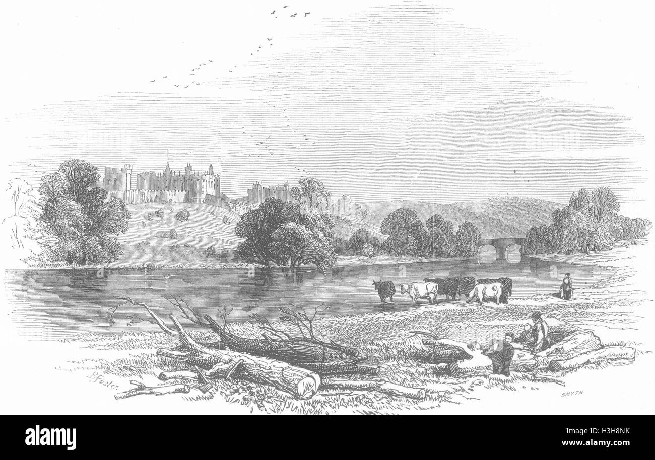 NORTHUMBS Alnwick Castle(Duke of Northumberland) 1847. Illustrated
