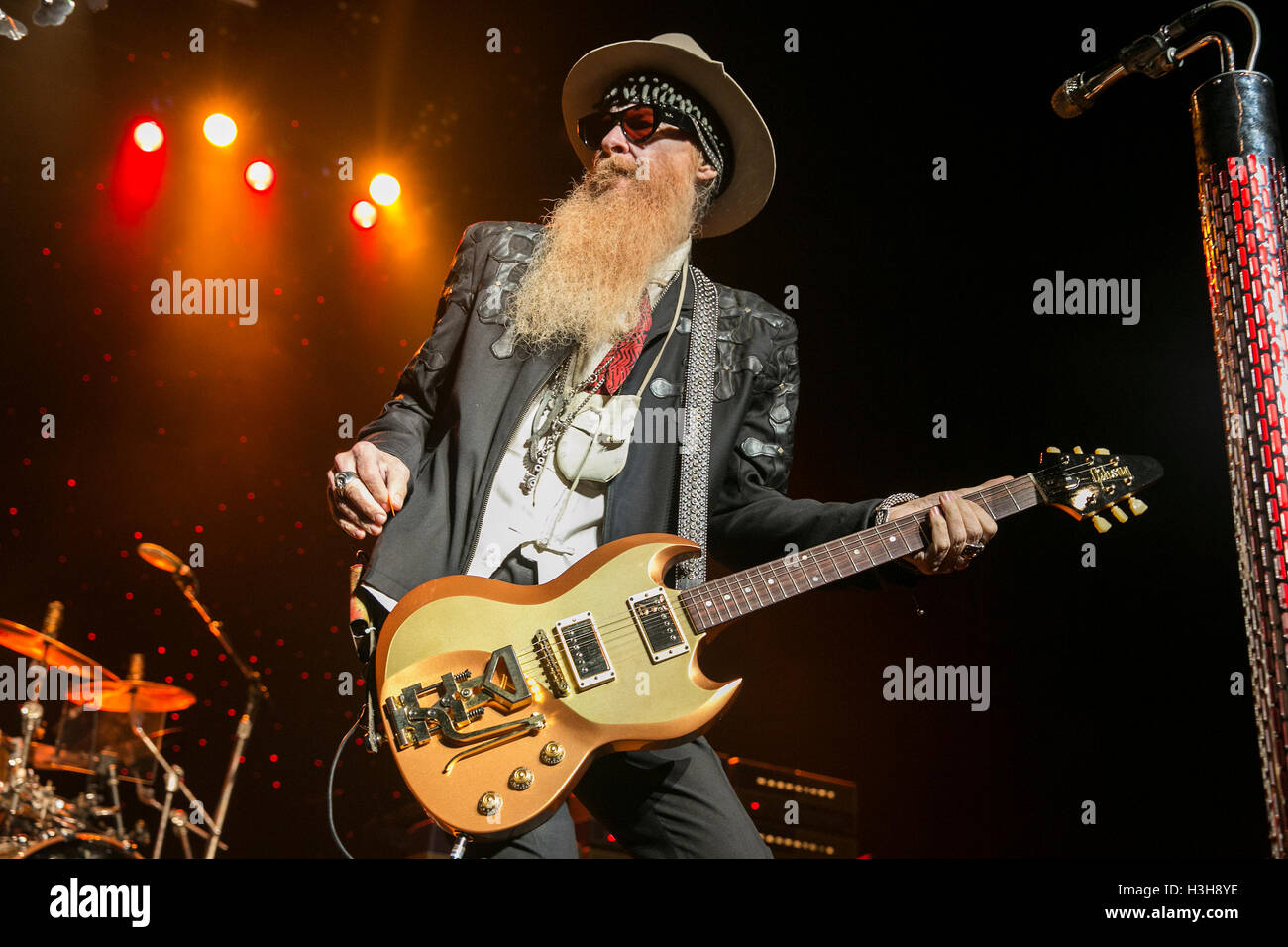 Billy Gibbons of ZZ Top perfom at the Warfield Theater on October 2, 2016 in San Francisco, California. Stock Photo
