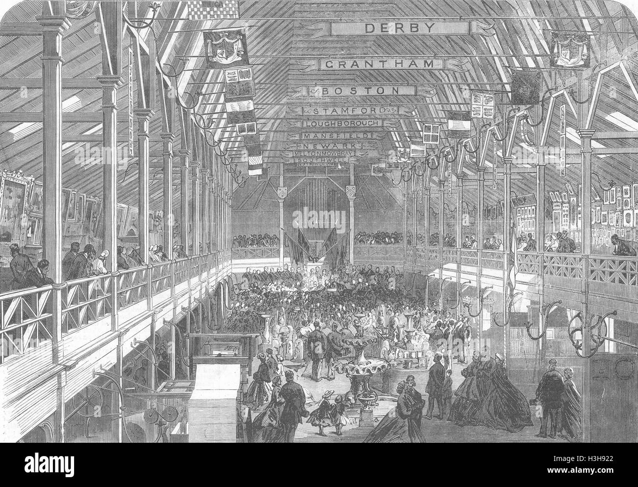 NOTTINGHAMSHIRE Nottingham & Midlands Industrial Exhibition 1865. Illustrated London News Stock Photo