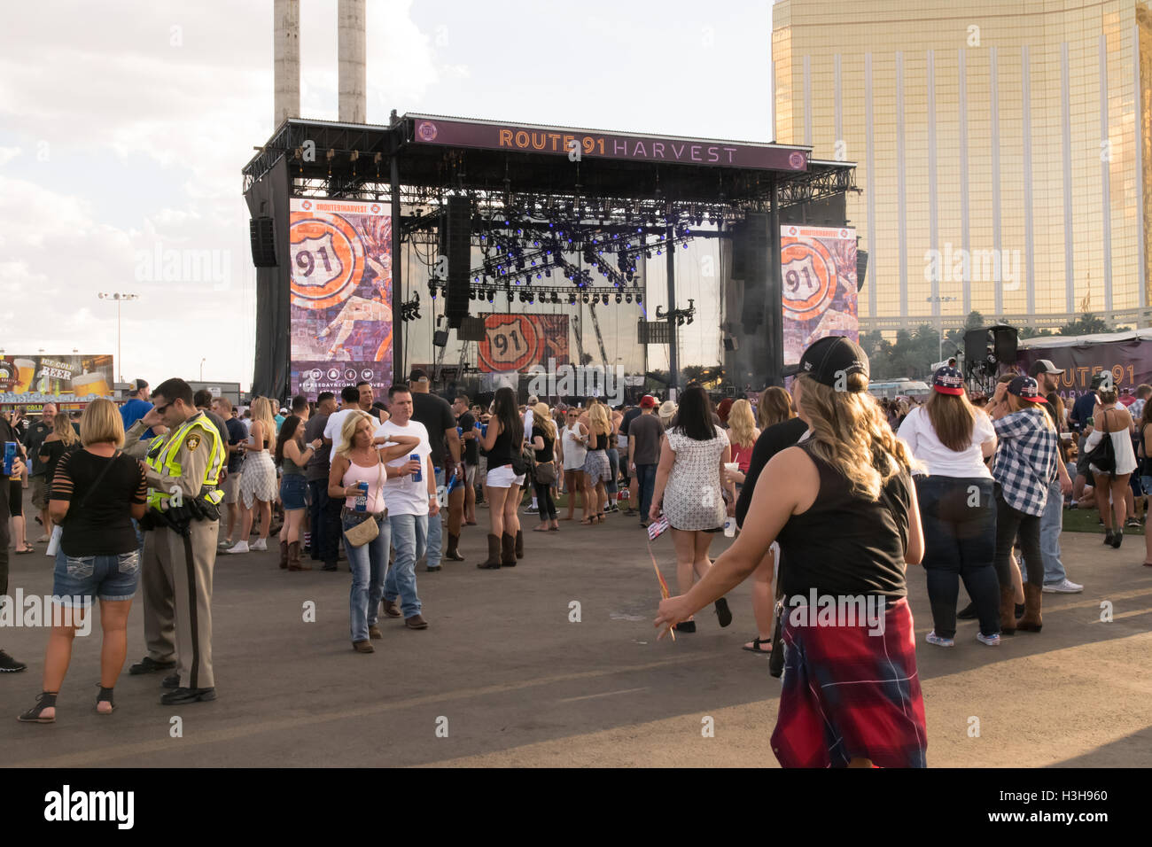 The crowd enjoys the Route 91 Harvest Festival at Las Vegas Village in