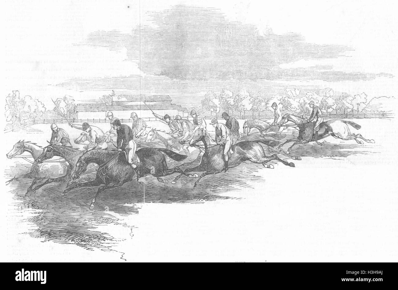 YORKS Doncaster Races St Leger nr Red House 1846. Illustrated London News Stock Photo
