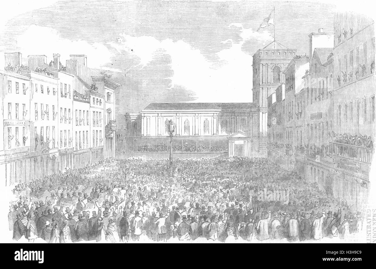 LANCS Manchester Election St Anne's Square 1857. Illustrated London News Stock Photo
