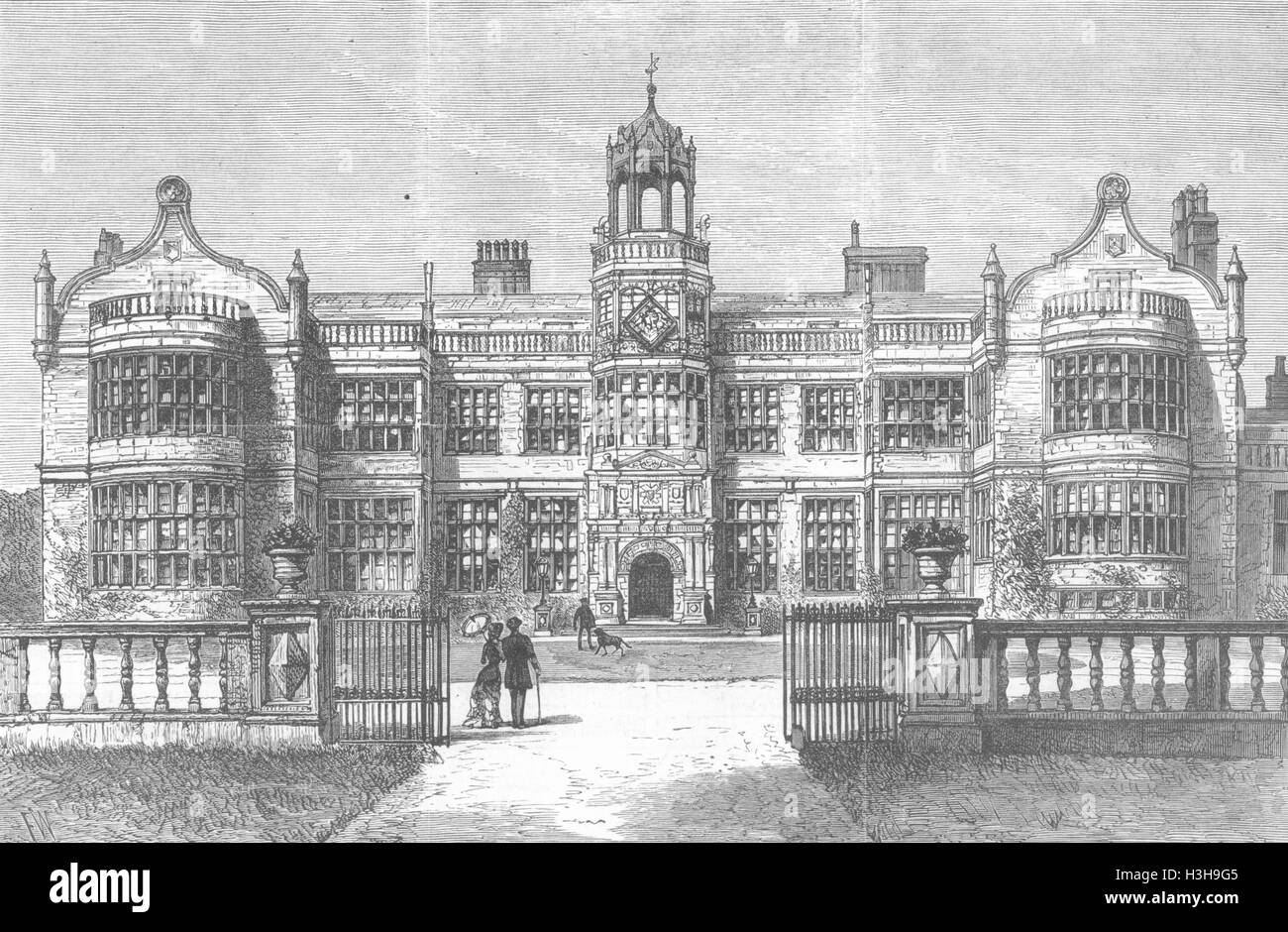 STAFFS Ingestre Hall, Staffordshire, burnt down, 12 1882. Illustrated London News Stock Photo