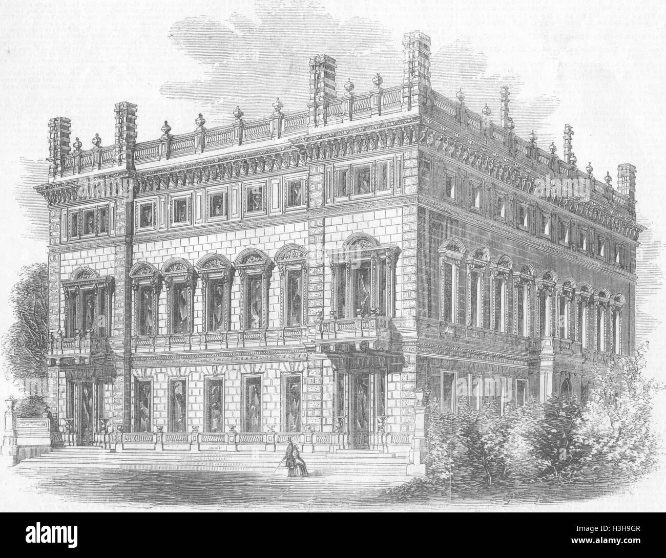 LONDON Bridgewater House, Green Park(Ellesmere) 1857. Illustrated Times Stock Photo