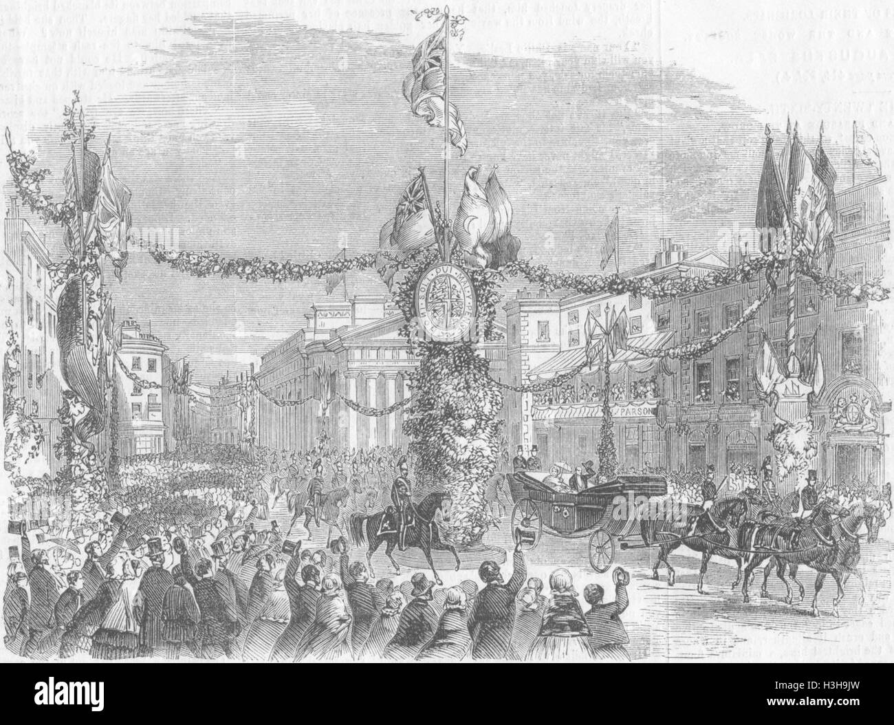 LANCS Queen, St Anne's Square, Manchester 1857. Illustrated Times Stock Photo