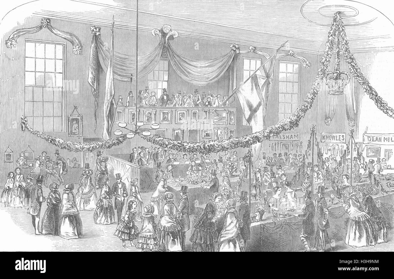 LANCS Exhibition, Temperance Hall, Bolton 1852. Illustrated London News Stock Photo