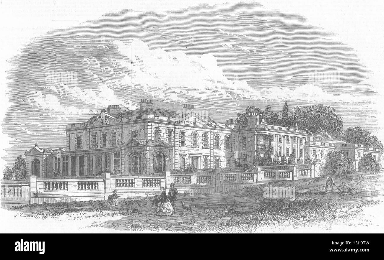 NORFOLK Gunton Hall(Lord Suffield), Royal visit 1865. Illustrated London News Stock Photo
