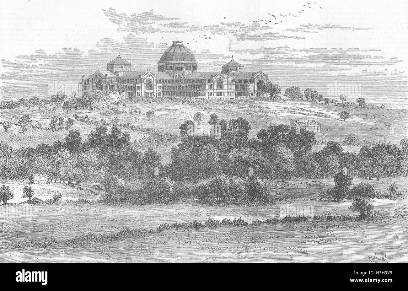 LONDON Alexandra Palace, Muswell Hill 1871. The Graphic Stock Photo