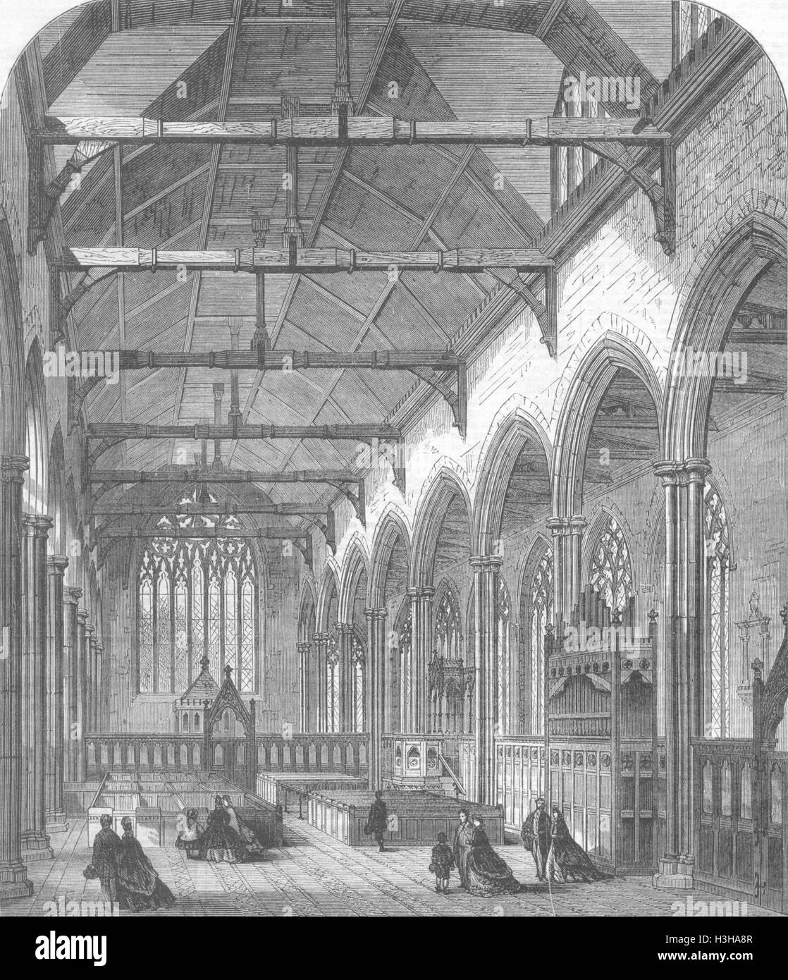 LONDON Dutch Church, Austin Friars 1865. Illustrated London News Stock ...