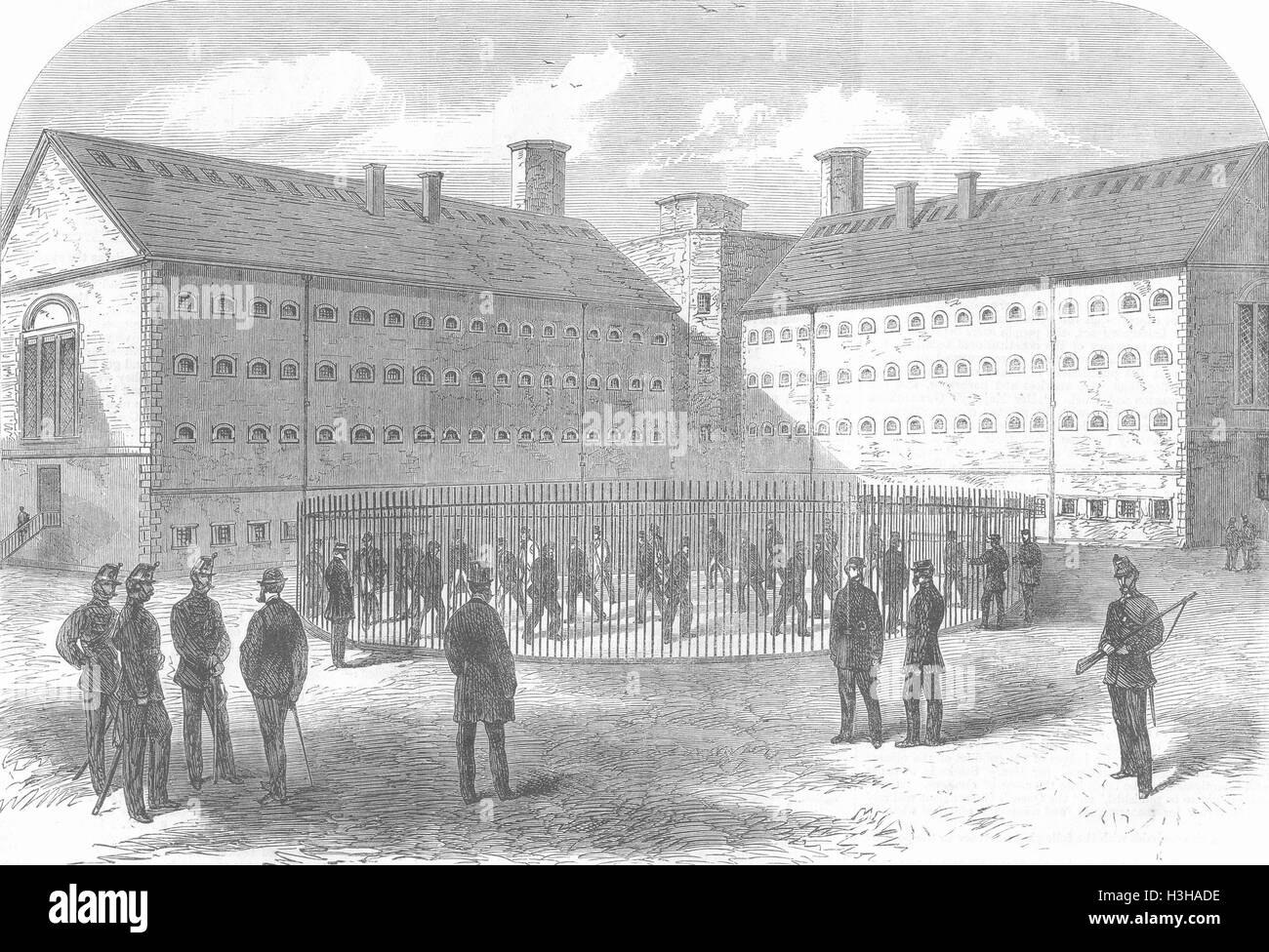 IRELAND Fenian prisoners, Mountjoy Prison, Dublin 1866. Illustrated London News Stock Photo