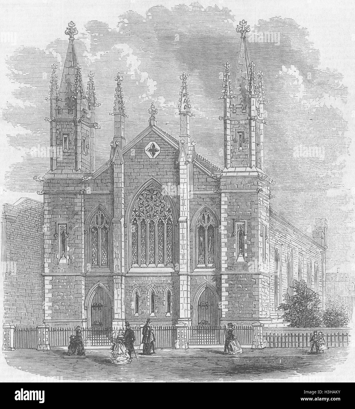 HOLLOWAY Wesleyan Methodist Chapel, Hornsey Rd 1858. Illustrated News of the World Stock Photo