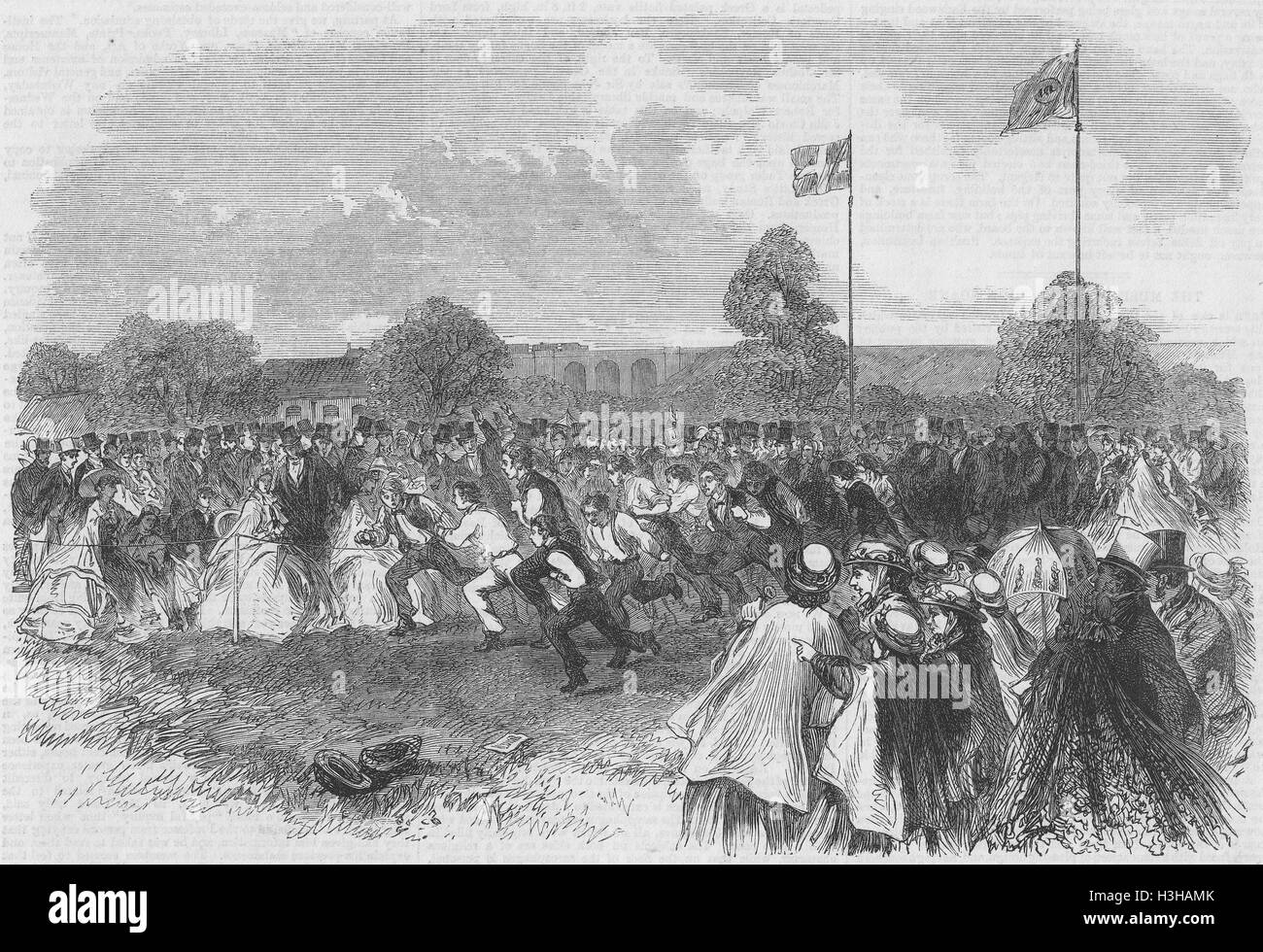 SURREY Footraces, Fete, Asylum for Idiots, Earlswood 1864. Illustrated