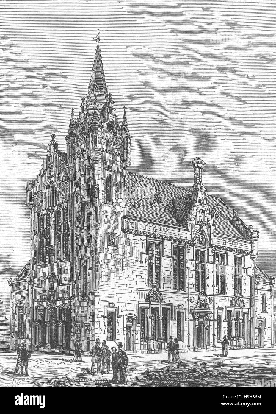 GLASGOW Crosshill & Govanhill Burgh Hall 1880. Illustrated London News Stock Photo