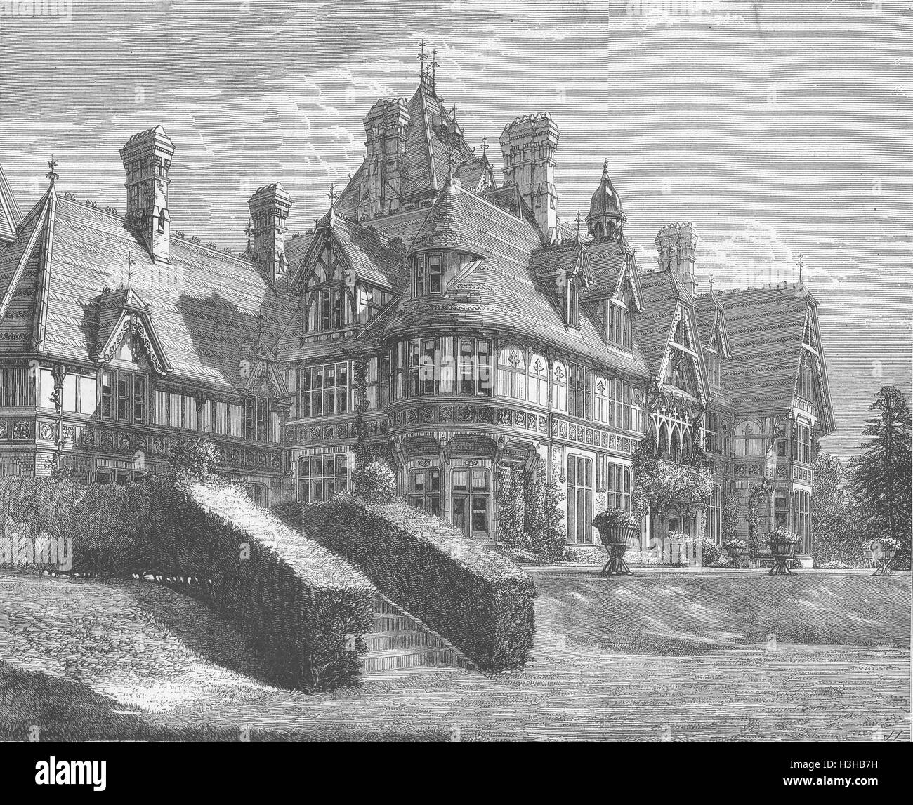 HANTS Farnborough Hill House, (Empress Eugenie) 1881. Illustrated London News Stock Photo